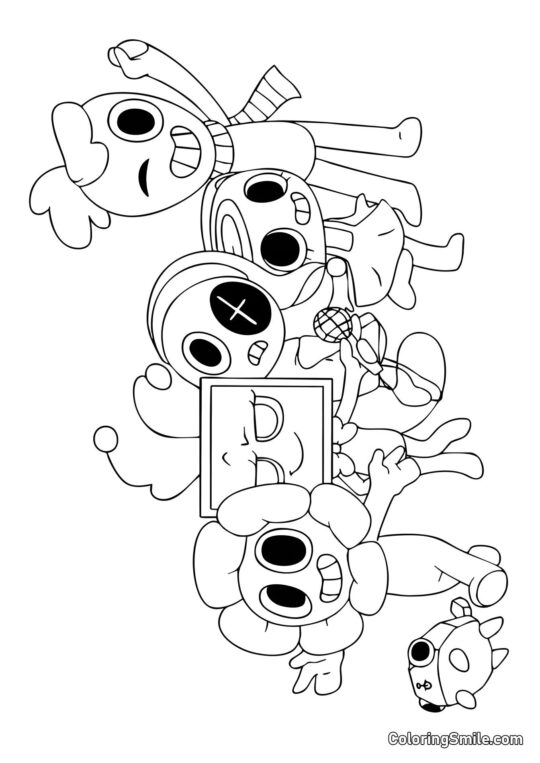 Postacie z Dandy’ego Świata - Kolorowanka