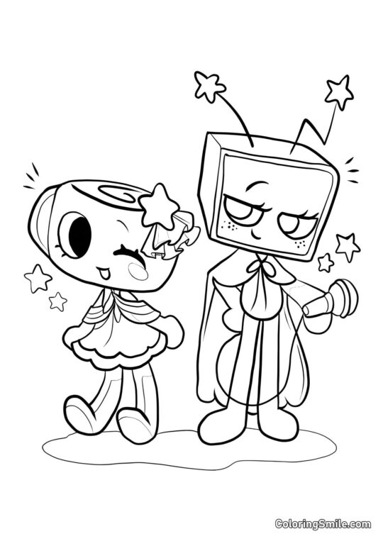 Shelly i Vi z Dandy’ego Świata - Kolorowanka