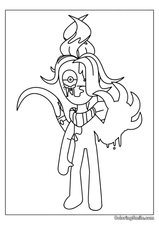 Skręcony Sprout z Dandy’ego Świata - Kolorowanka