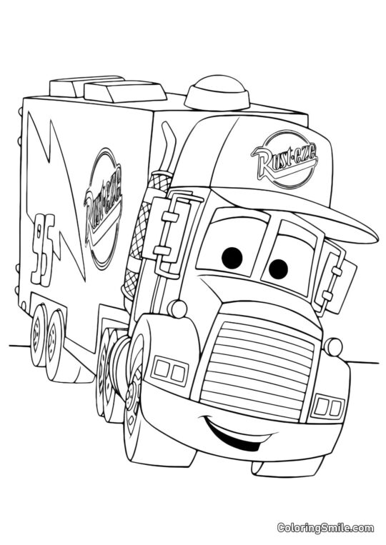 Ciężarówka na drodze - Kolorowanka