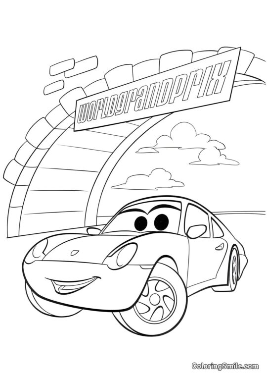 McQueen na Grand Prix - Kolorowanka