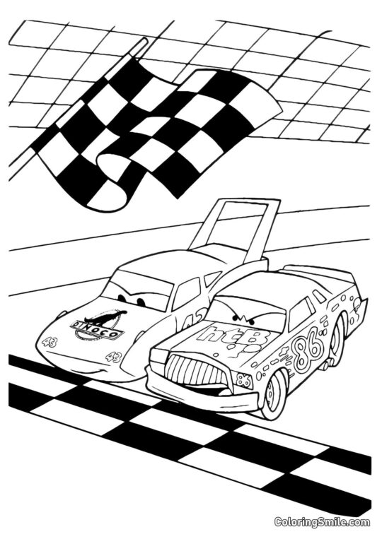 Samochody na starcie - Kolorowanka