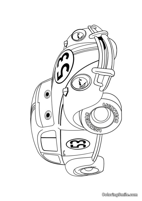 Samochód numer 53 - Kolorowanka