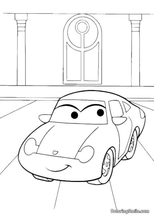 Sally Carrera na parkingu - Kolorowanka