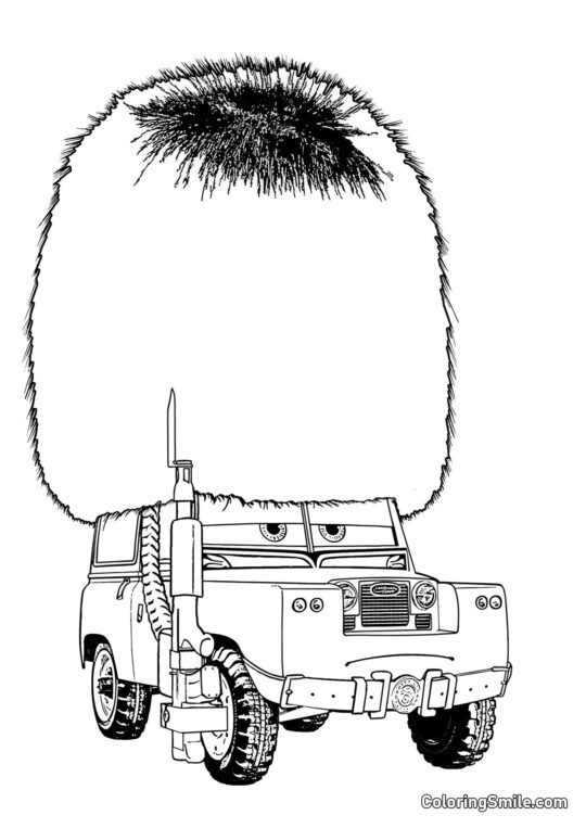 Samochód w zabawnym kapeluszu - Kolorowanka