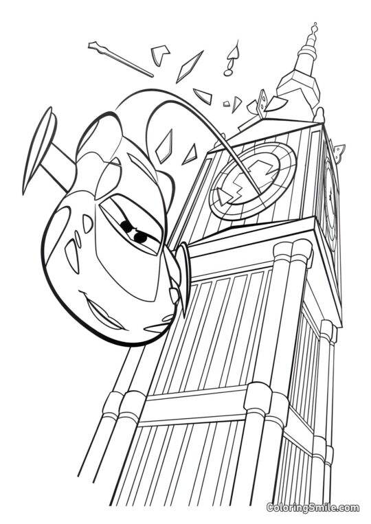 Samochody w locie - Kolorowanka