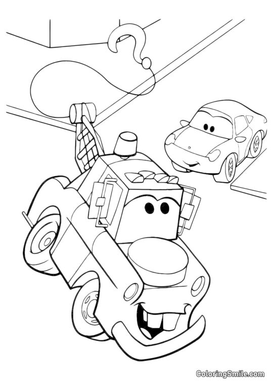 Samochód z hakiem - Kolorowanka