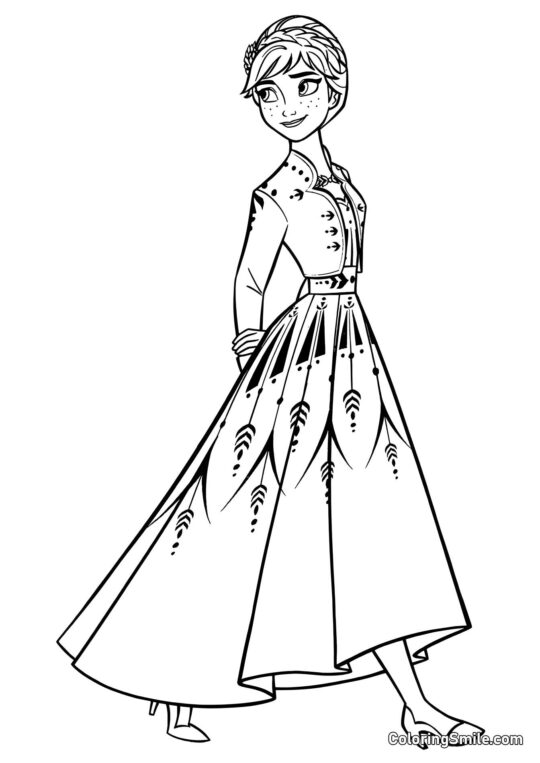 Anna nowa Królowa Arendelle Anna nowa Królowa Arendelle - Kolorowanka