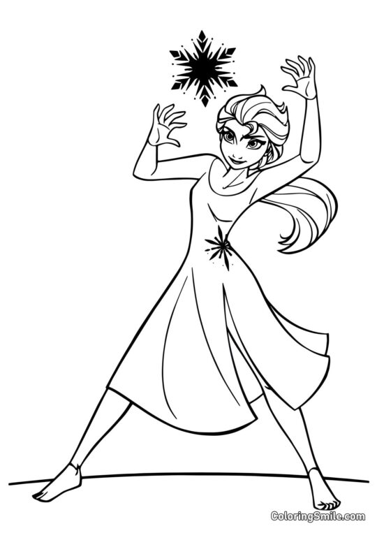 Elsa i płatek śniegu Elsa i płatek śniegu - Kolorowanka
