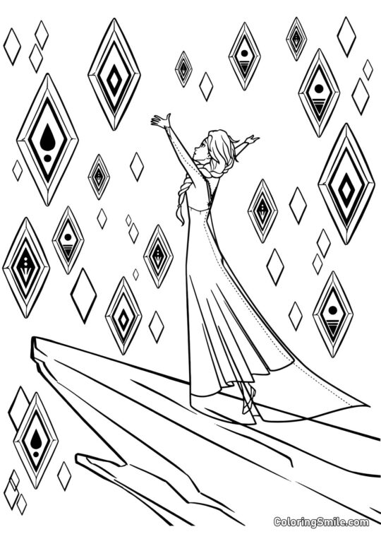 Elsa i kryształy żywiołów Elsa i kryształy żywiołów - Kolorowanka