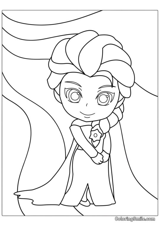 Disney Chibi Elsa Disney Chibi Elsa - Kolorowanka
