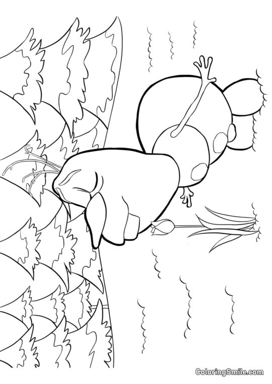 Olaf wącha kwiat Olaf wącha kwiat - Kolorowanka