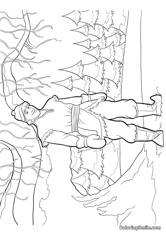 Kristoff w lesie Kristoff w lesie - Kolorowanka