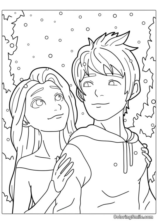 Elsa i Lodowy Jack Elsa i Lodowy Jack - Kolorowanka